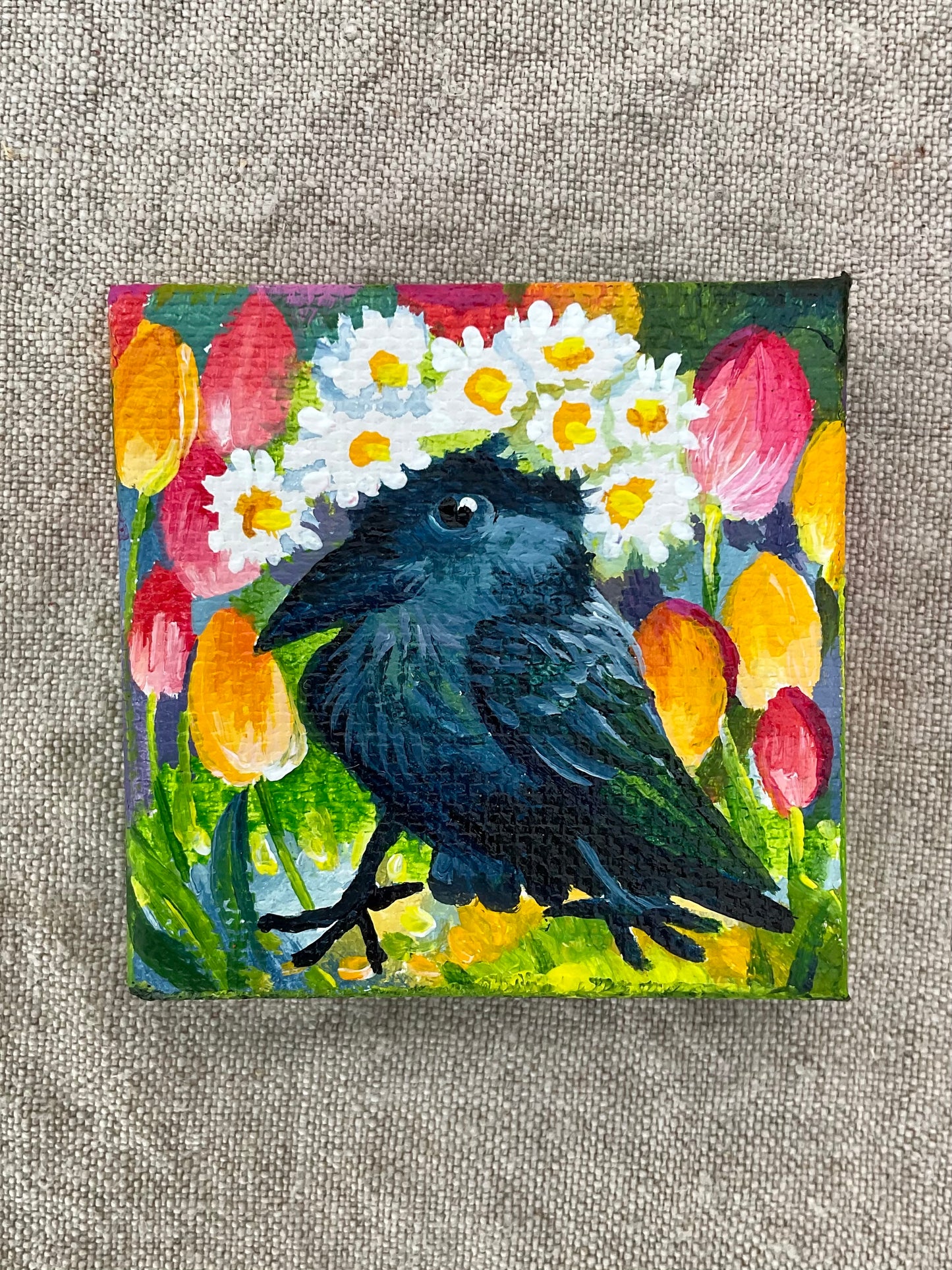 Daisies crow miniature