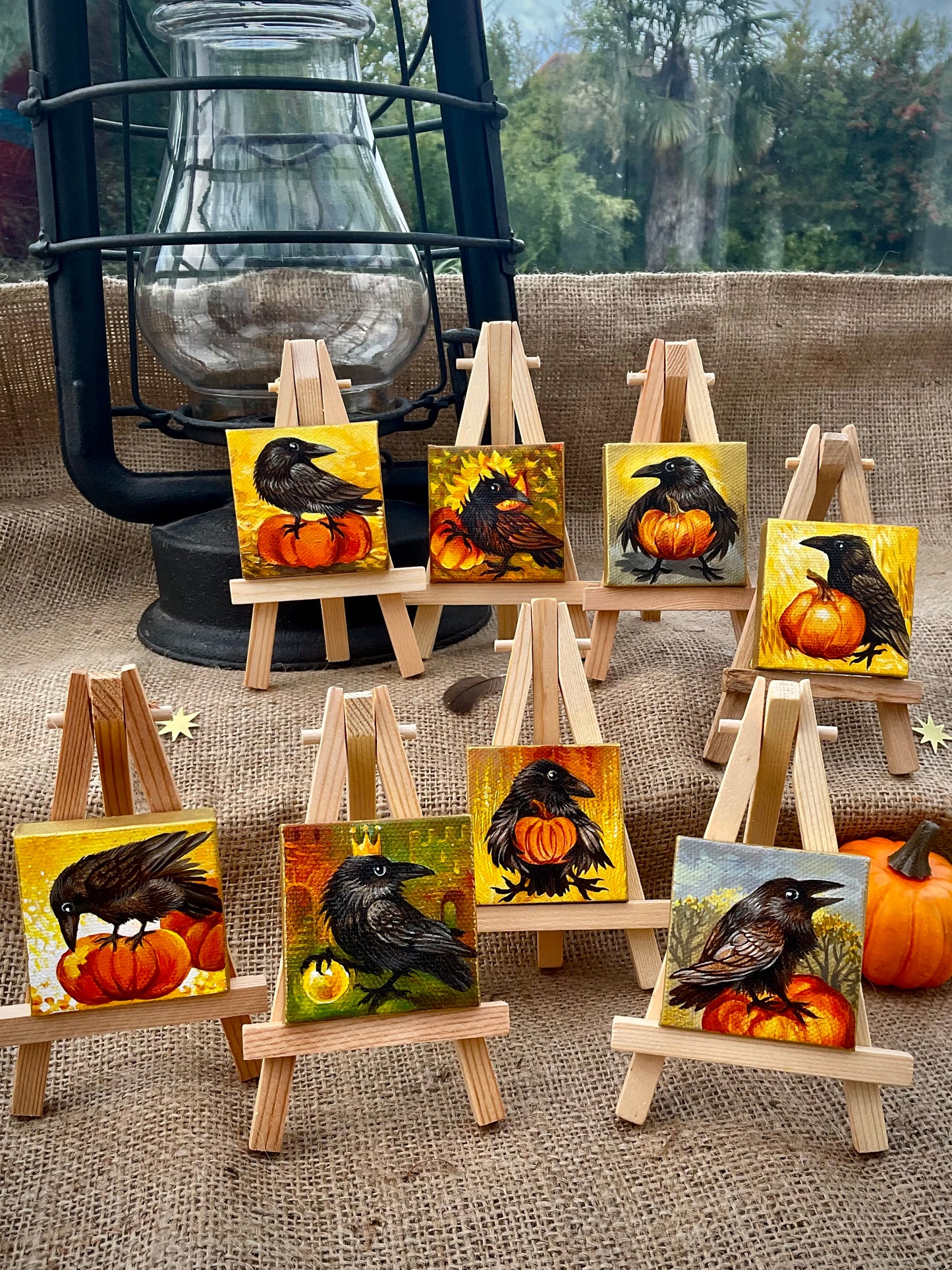 Autumn Crow miniature painting