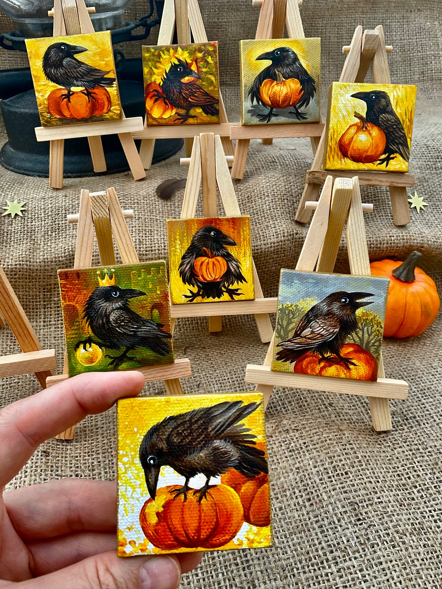 Autumn Crow miniature painting N5