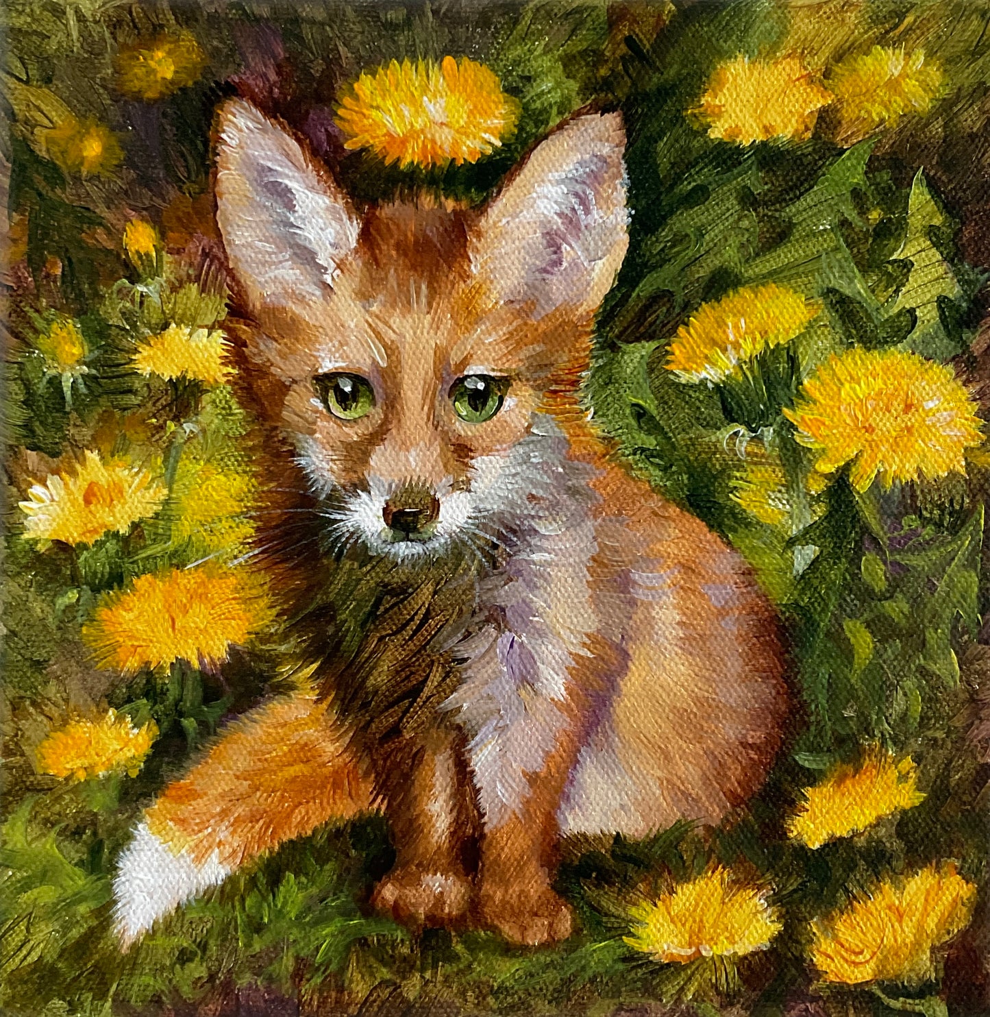Baby Fox in Dandelions