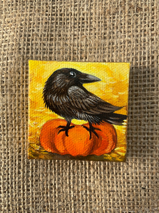 Autumn Crow miniature painting N5