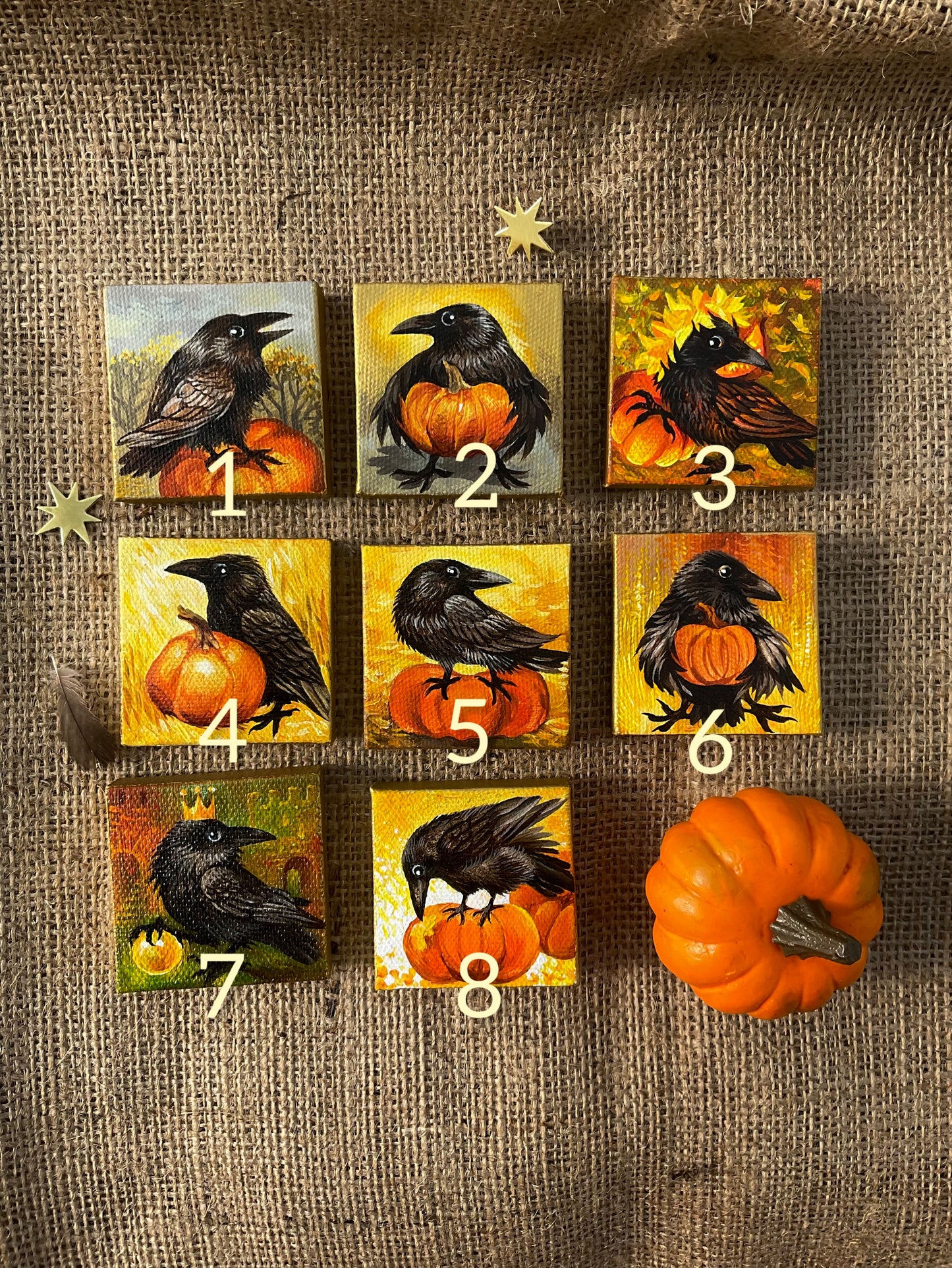 Autumn Crow miniature painting N8