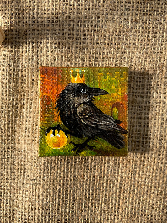 Autumn Crow miniature painting N7