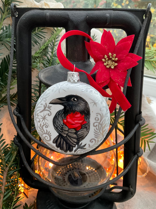 Red rose & Silver heart