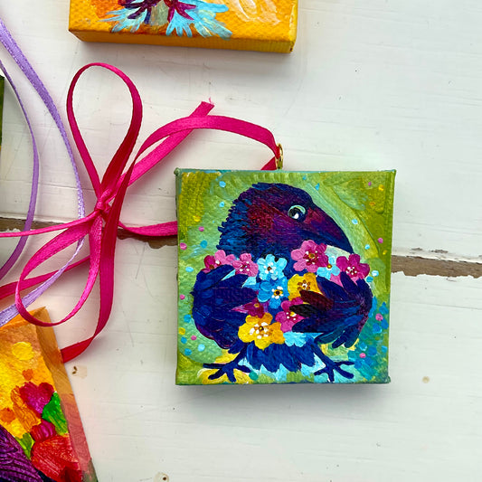 Easter Crow, forget me not
