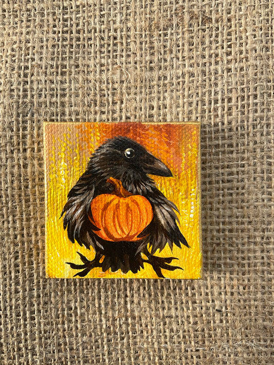 Autumn Crow miniature painting N2