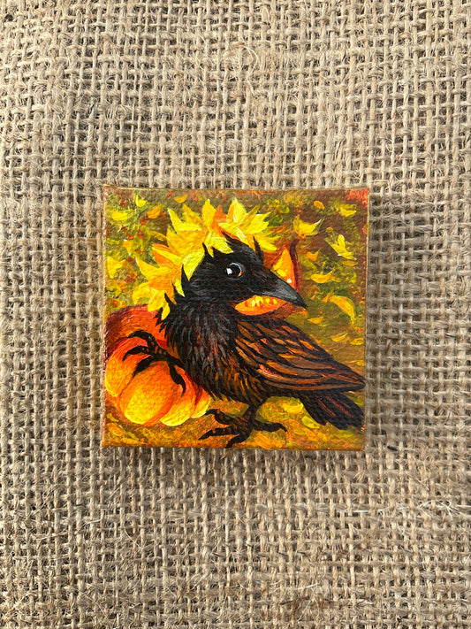 Autumn Crow miniature painting N3