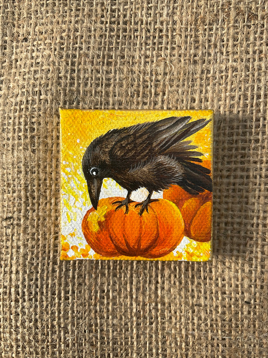 Autumn Crow miniature painting N8