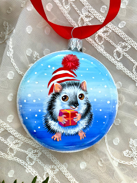 Hedgehog bringing gift