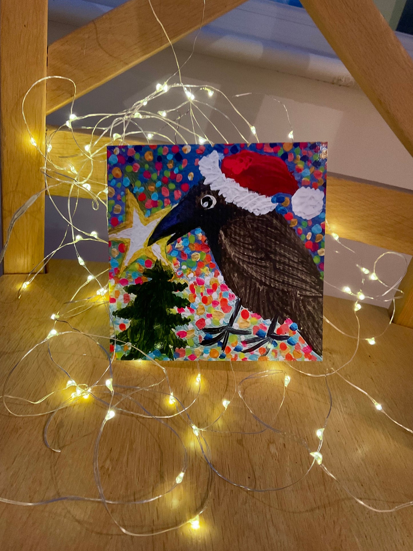 Christmas crow card set of 3